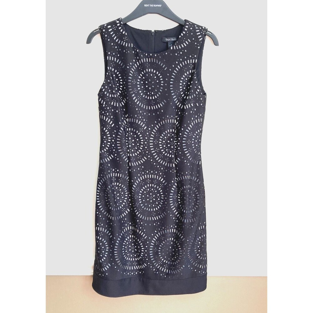 White House Black Market Dress Black Laser Cut WHBM
